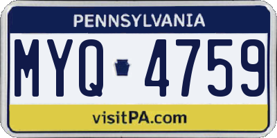 PA license plate MYQ4759