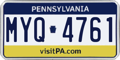 PA license plate MYQ4761