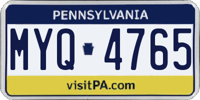 PA license plate MYQ4765
