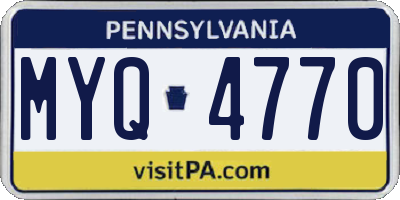 PA license plate MYQ4770