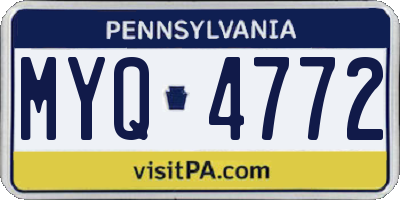 PA license plate MYQ4772