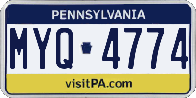 PA license plate MYQ4774
