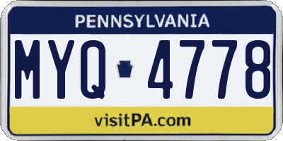 PA license plate MYQ4778