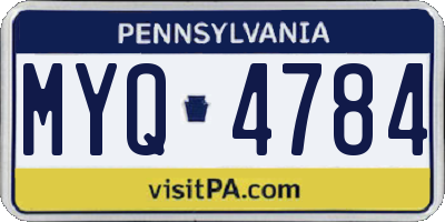 PA license plate MYQ4784