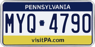 PA license plate MYQ4790
