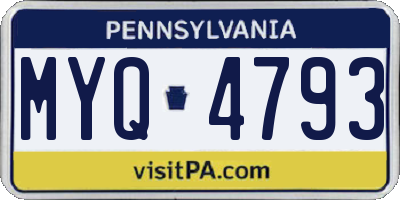 PA license plate MYQ4793
