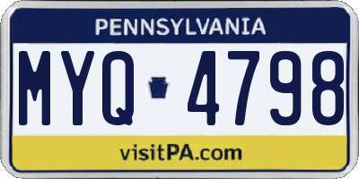 PA license plate MYQ4798