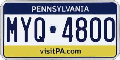 PA license plate MYQ4800