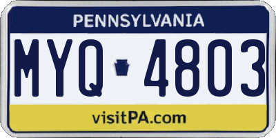 PA license plate MYQ4803