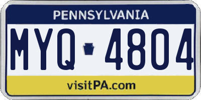 PA license plate MYQ4804
