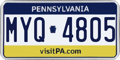 PA license plate MYQ4805