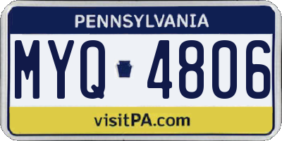 PA license plate MYQ4806