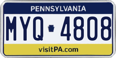 PA license plate MYQ4808