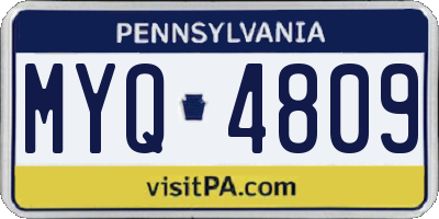 PA license plate MYQ4809