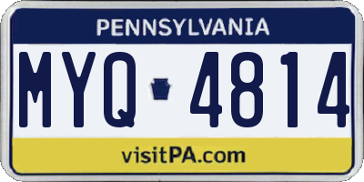 PA license plate MYQ4814