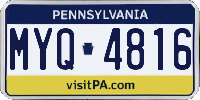 PA license plate MYQ4816