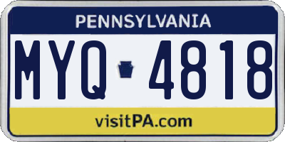 PA license plate MYQ4818