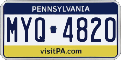 PA license plate MYQ4820