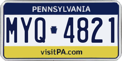 PA license plate MYQ4821