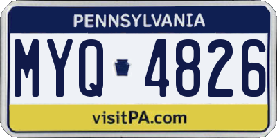 PA license plate MYQ4826