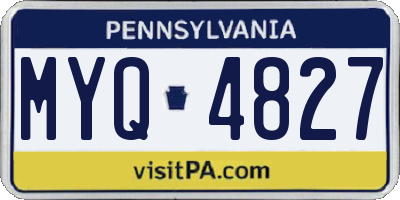 PA license plate MYQ4827