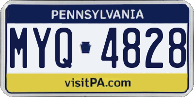 PA license plate MYQ4828
