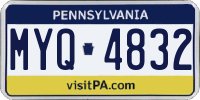 PA license plate MYQ4832