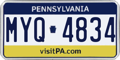 PA license plate MYQ4834