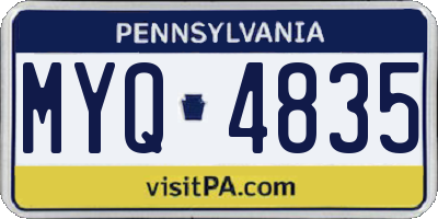 PA license plate MYQ4835