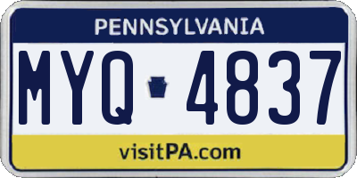 PA license plate MYQ4837