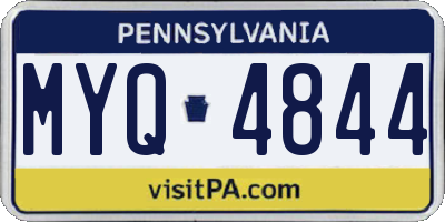 PA license plate MYQ4844