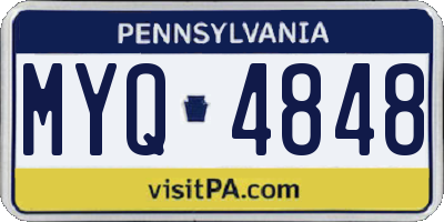 PA license plate MYQ4848