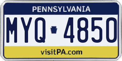 PA license plate MYQ4850