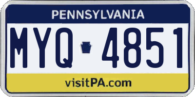 PA license plate MYQ4851