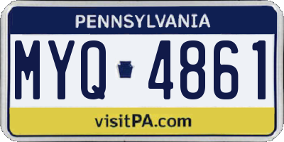 PA license plate MYQ4861