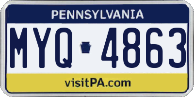 PA license plate MYQ4863