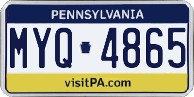 PA license plate MYQ4865