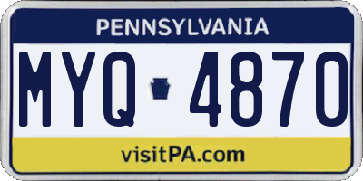PA license plate MYQ4870