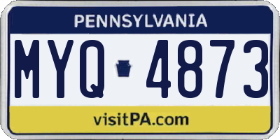 PA license plate MYQ4873