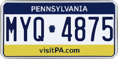 PA license plate MYQ4875