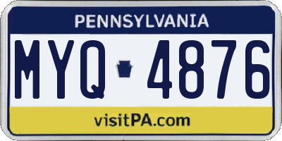 PA license plate MYQ4876
