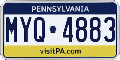 PA license plate MYQ4883