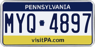 PA license plate MYQ4897