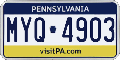 PA license plate MYQ4903
