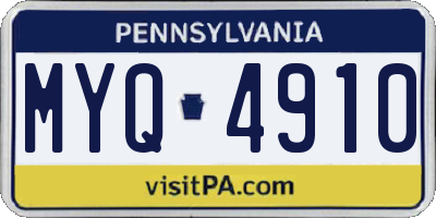 PA license plate MYQ4910