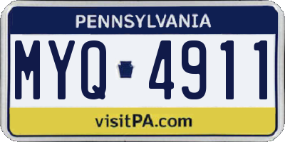 PA license plate MYQ4911