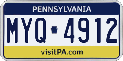 PA license plate MYQ4912