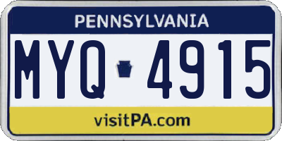 PA license plate MYQ4915