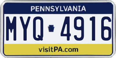 PA license plate MYQ4916