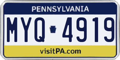 PA license plate MYQ4919